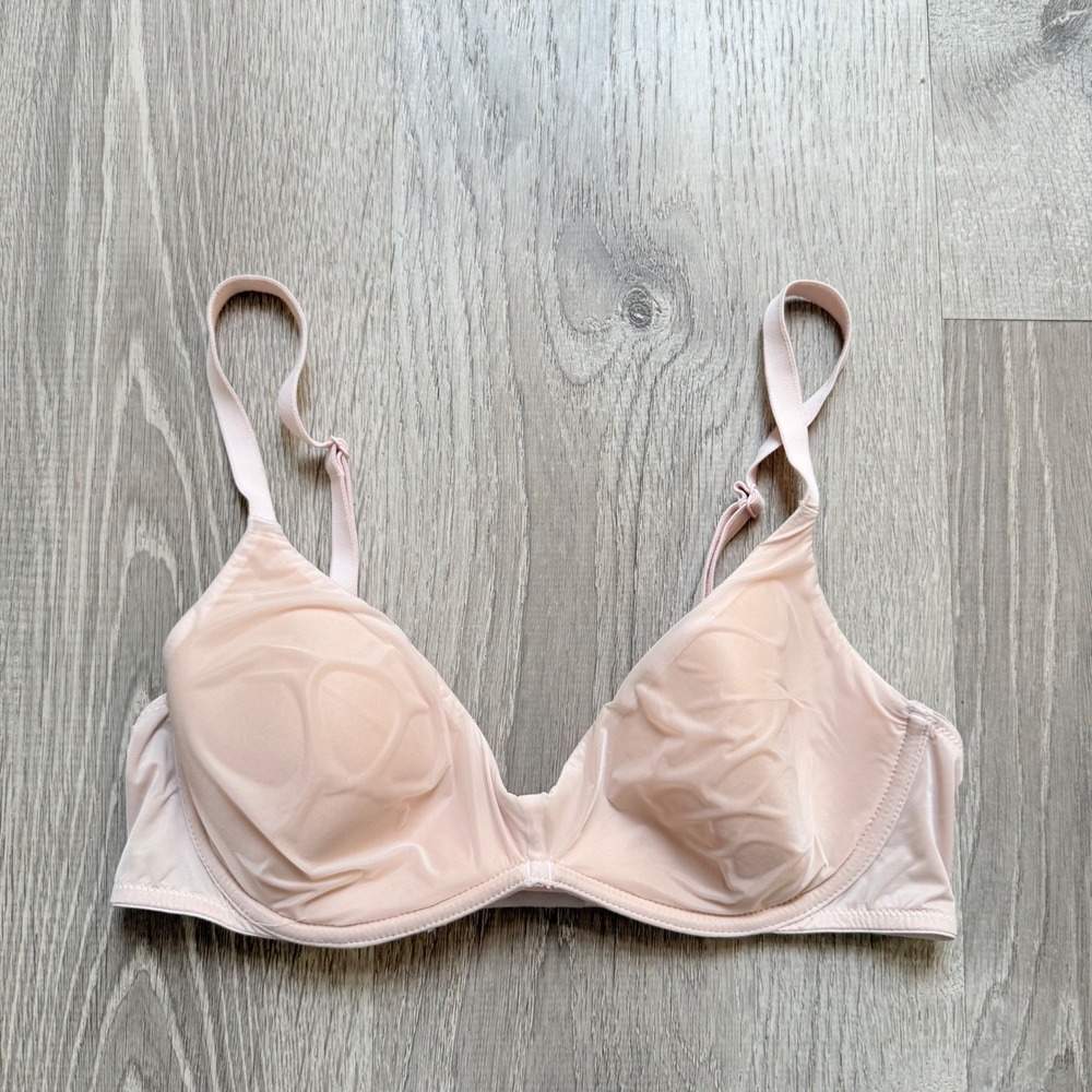 Victoria's Secret Pink Plunge Bra Underwire Padded‎ Adjustable Straps 34B